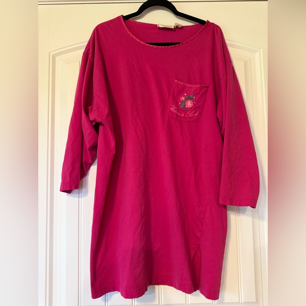 Victoria’s Secret Vintage Embroidered Pink‎ Sleep Shirt